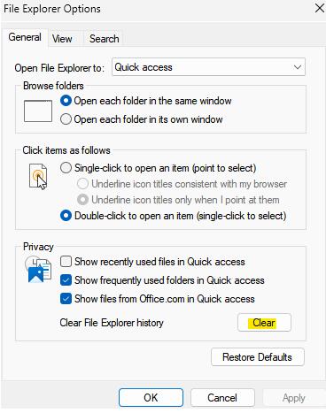 Win11如何清除文件管理器的快速访问历史记录？