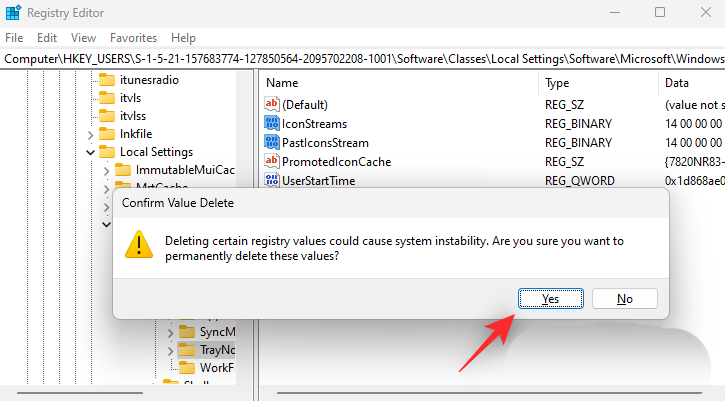 Win11如何删除任务栏系统托盘的图标缓存？