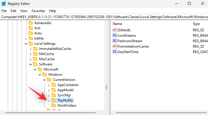 Win11如何删除任务栏系统托盘的图标缓存？