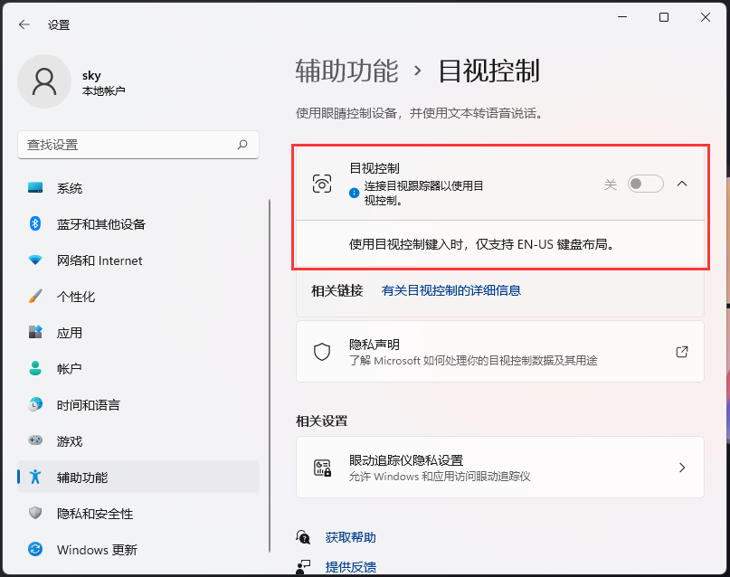 Win11怎么打开目视控制功能？Win11开启目视控制的方法