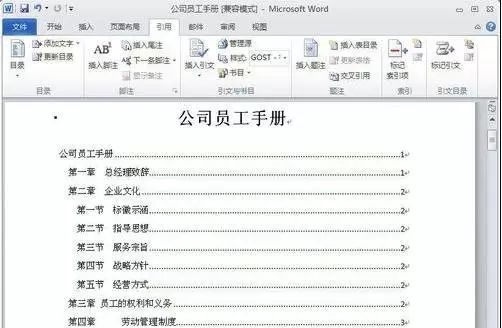 Word在左侧显示目录的方法