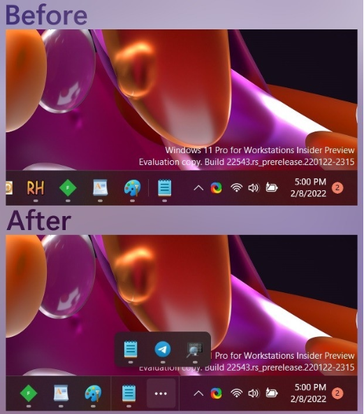 Win11 极简任务栏上手！以牺牲功能为代价提供更干净的任务栏