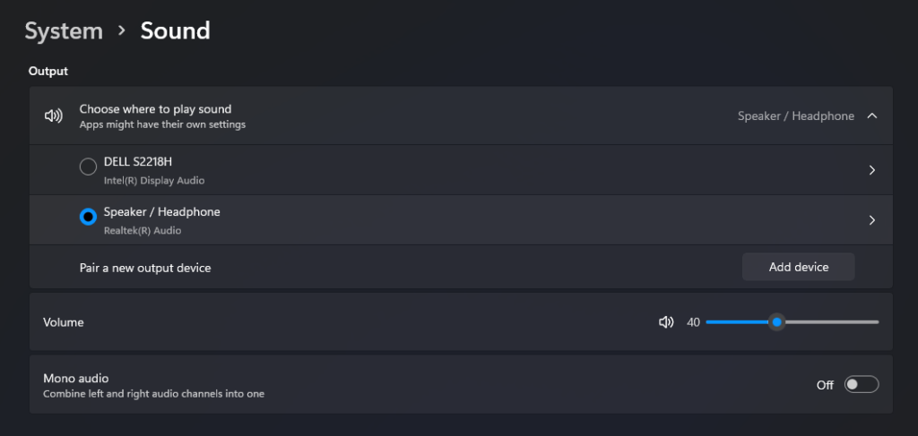 Win11更改默认音频输出的方法