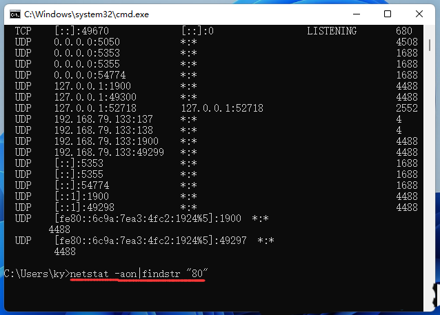 Win11查看端口是否占用方法