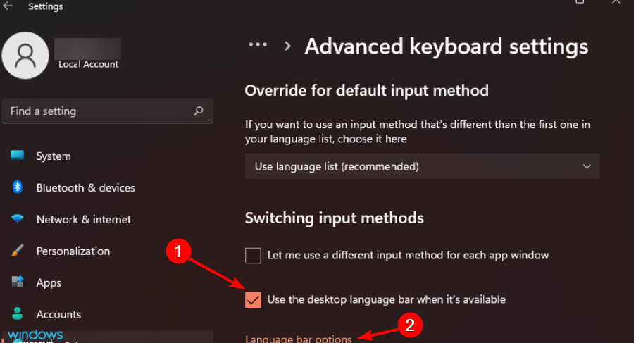 Win11系统将语言栏添加到我的任务栏方法