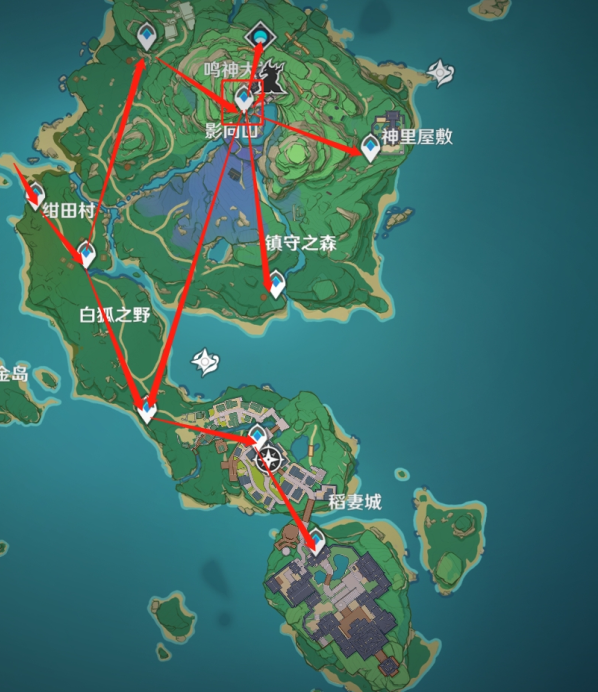 原神稻妻地图开启路线分享