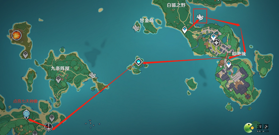 原神稻妻地图开启路线分享